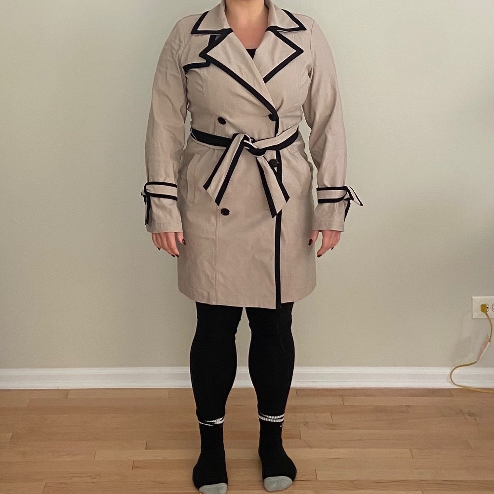 I.N.C Trench Coat with Contrast Trim